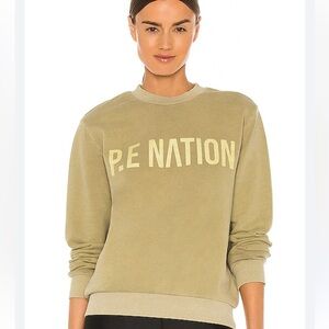 P.E NATION | Fortify Sweatshirt in Olive Grey